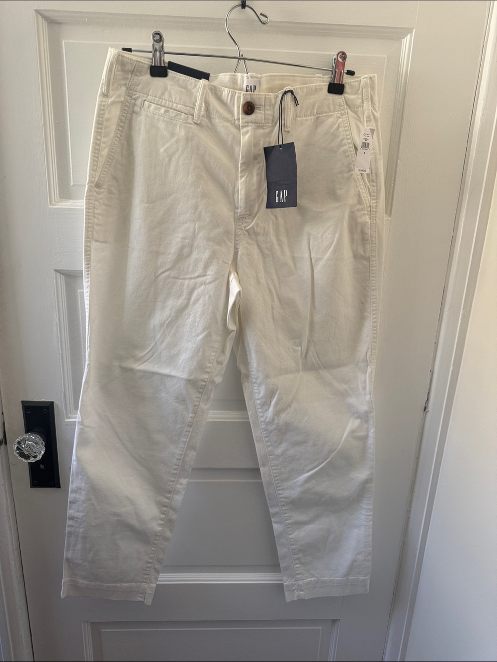 GAP womens white high rise straight khaki Pants